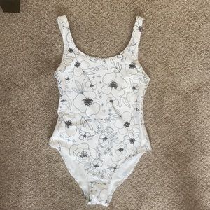 B&W floral swim suit or leotard women’s size S